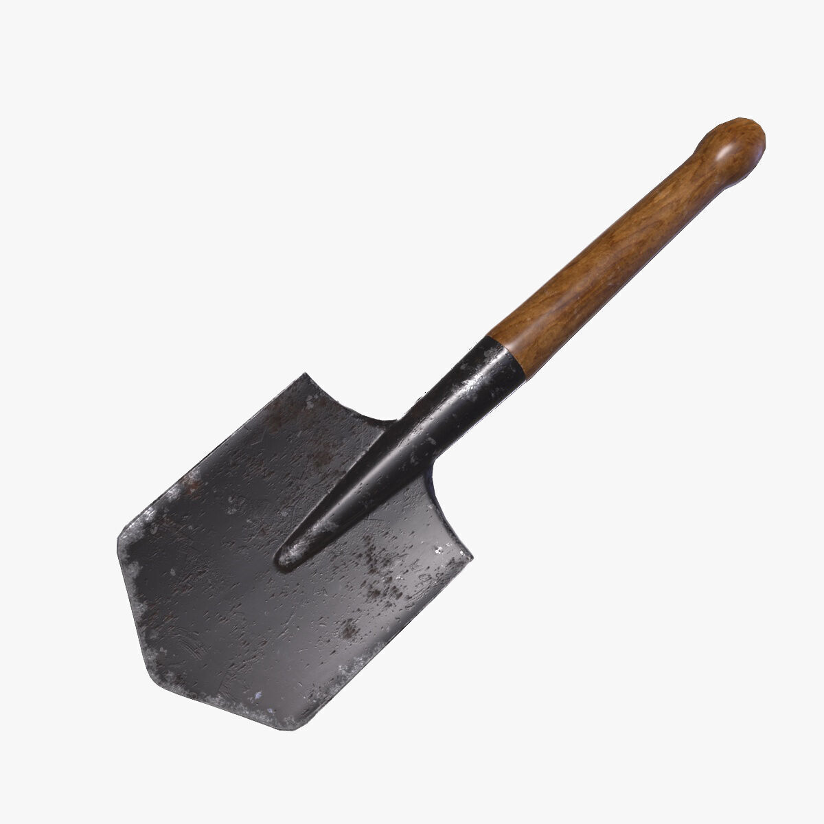 Short shovel Low-poly 3D model_2