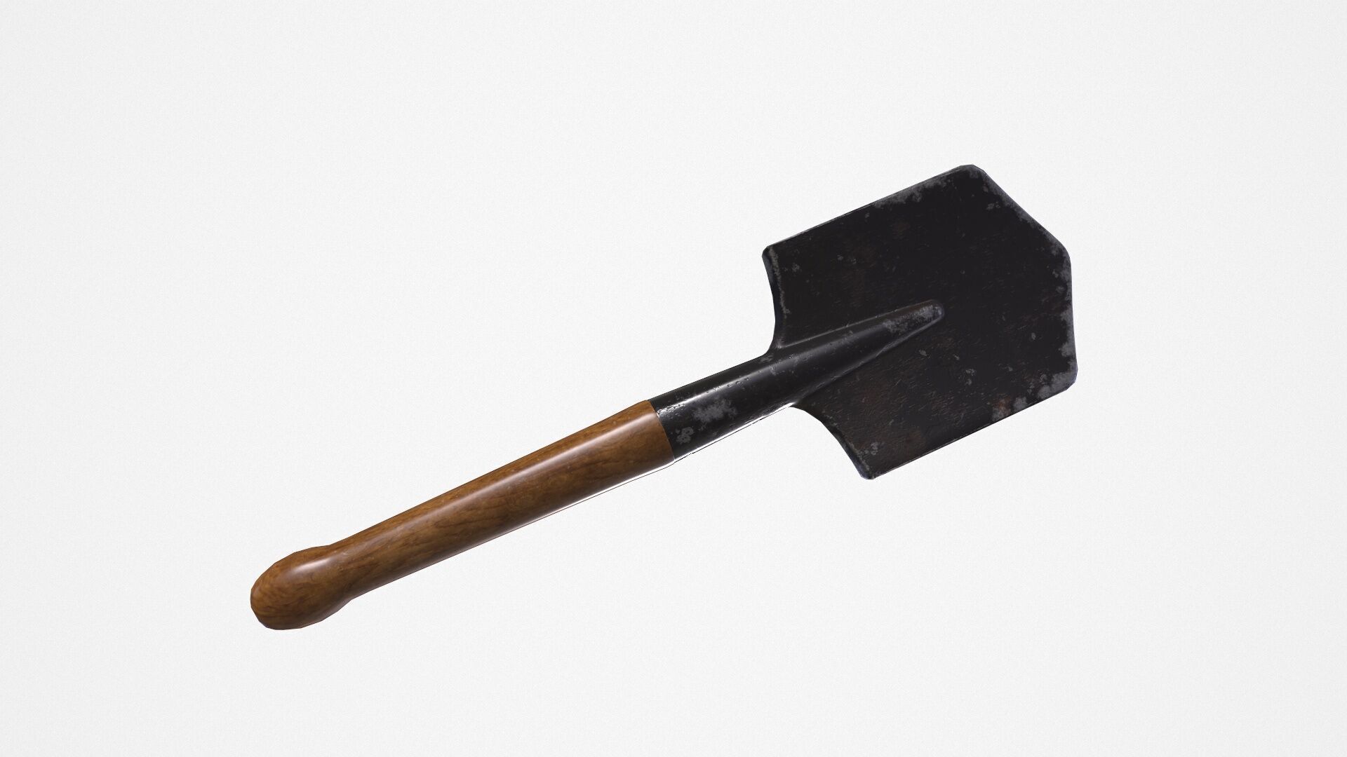 Short shovel Low-poly 3D model_4