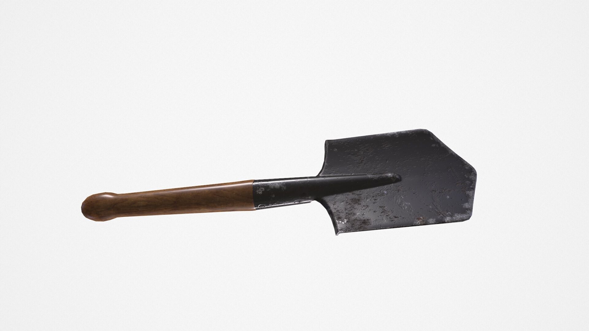 Short shovel Low-poly 3D model_8