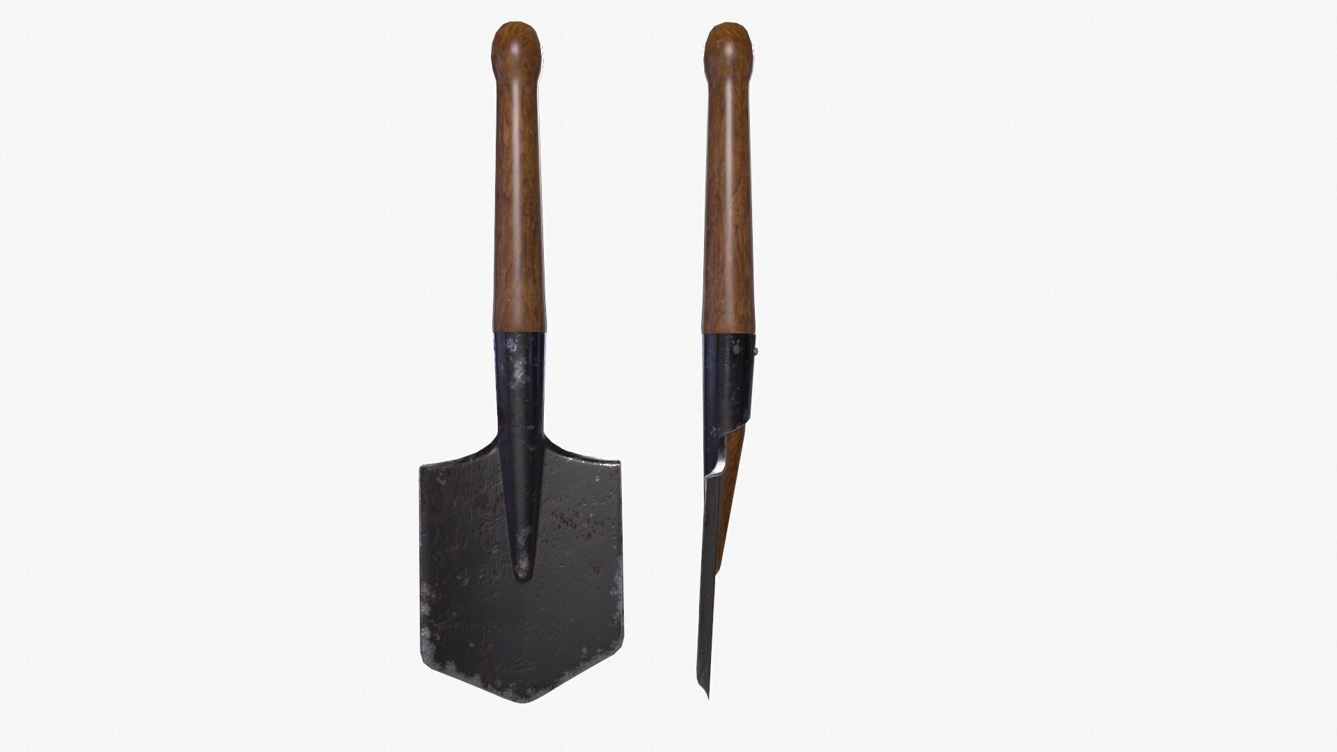 Short shovel Low-poly 3D model_14
