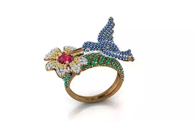 BIRD RING W Free 3D print model