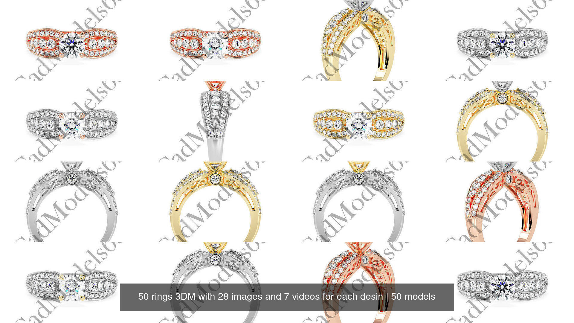 50 rings 3DM with 28 images and 7 videos for each desin 3D Model Collection_3