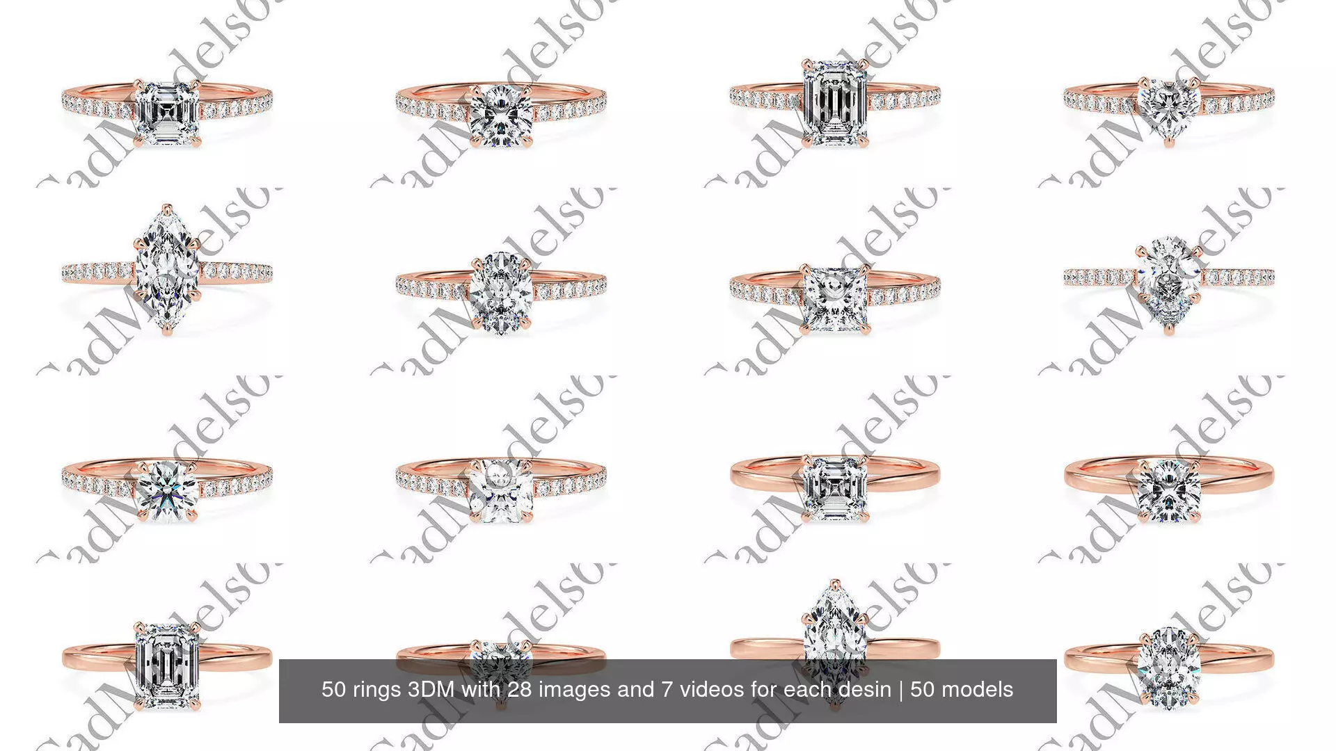 50 rings 3DM with 28 images and 7 videos for each desin 3D Model Collection_0