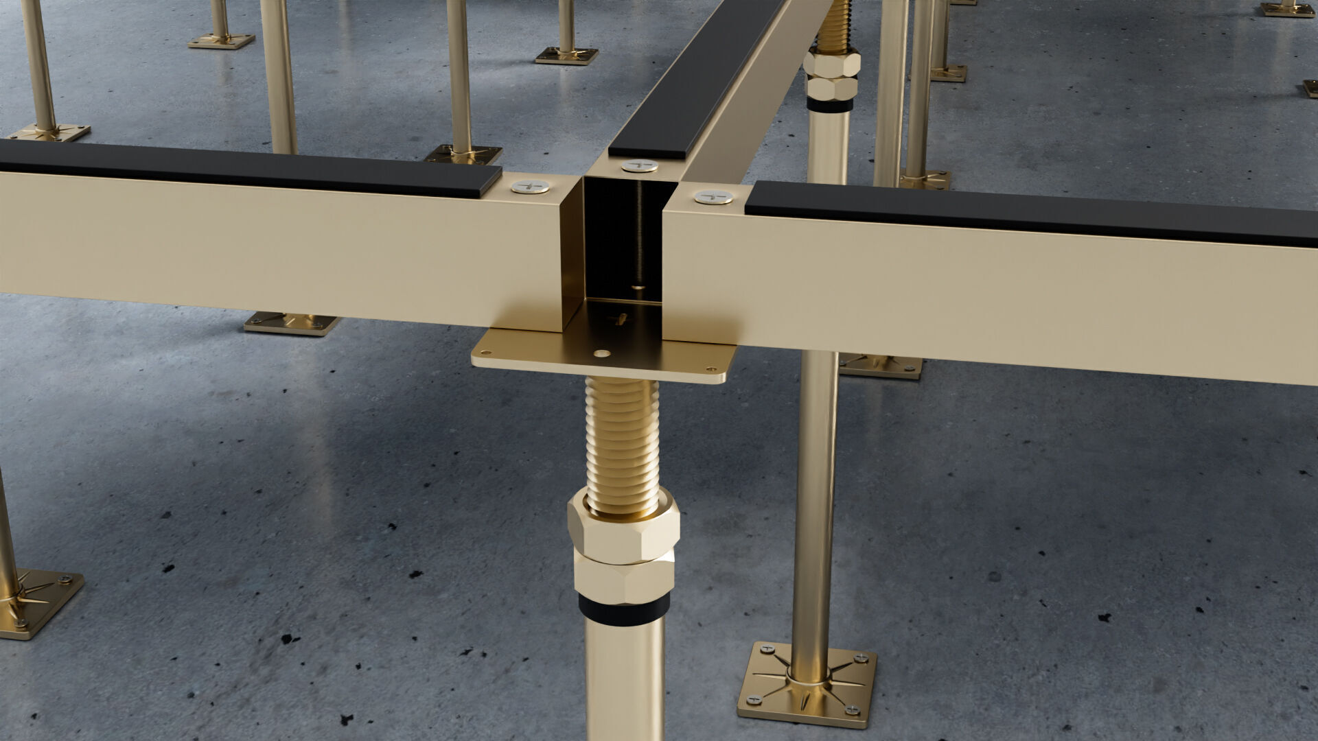 Raised or Access Floor Solid Panel with Perforated Panel set 3D model_7