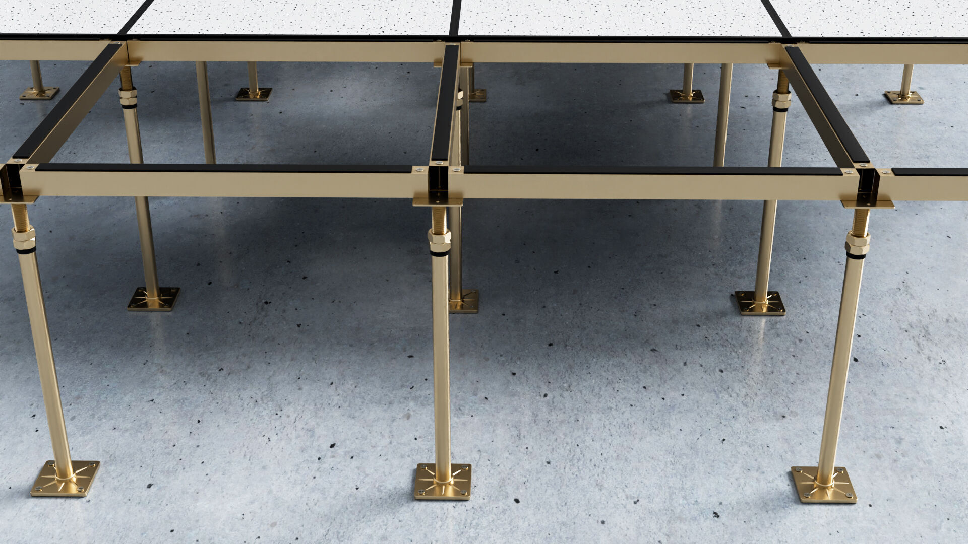 Raised or Access Floor Solid Panel with Perforated Panel set 3D model_8