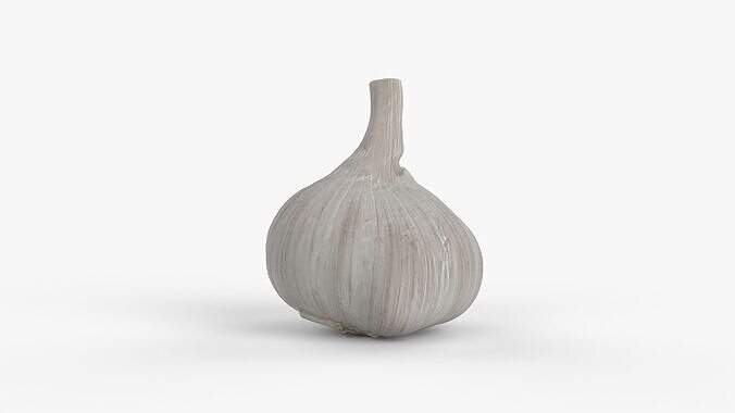 Photorealistic 3D scan of garlic Low-poly 3D model 6