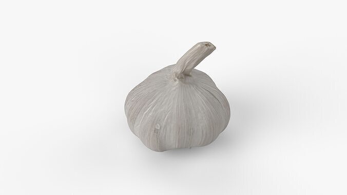 Photorealistic 3D scan of garlic Low-poly 3D model 2