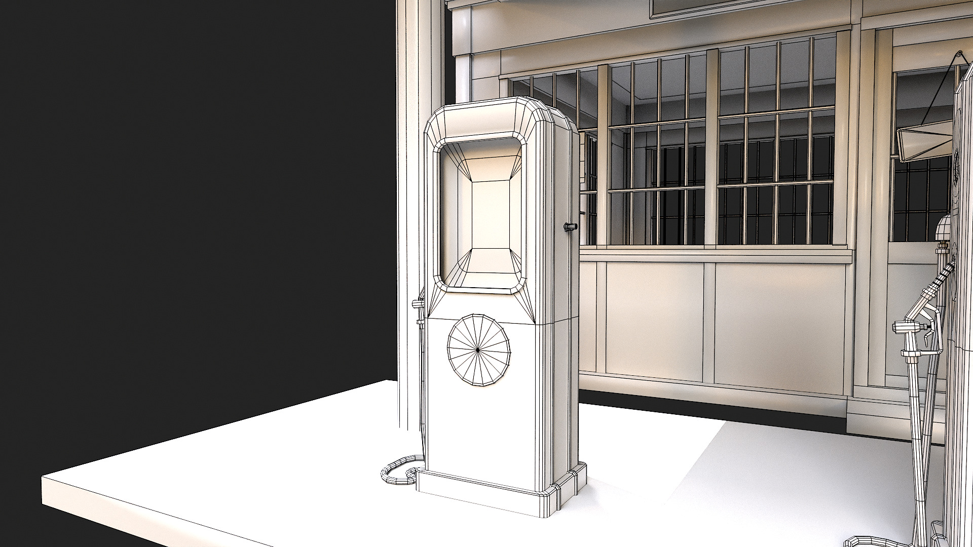 Old Abandoned Gas Station Low Poly PBR  Low-poly 3D model_12