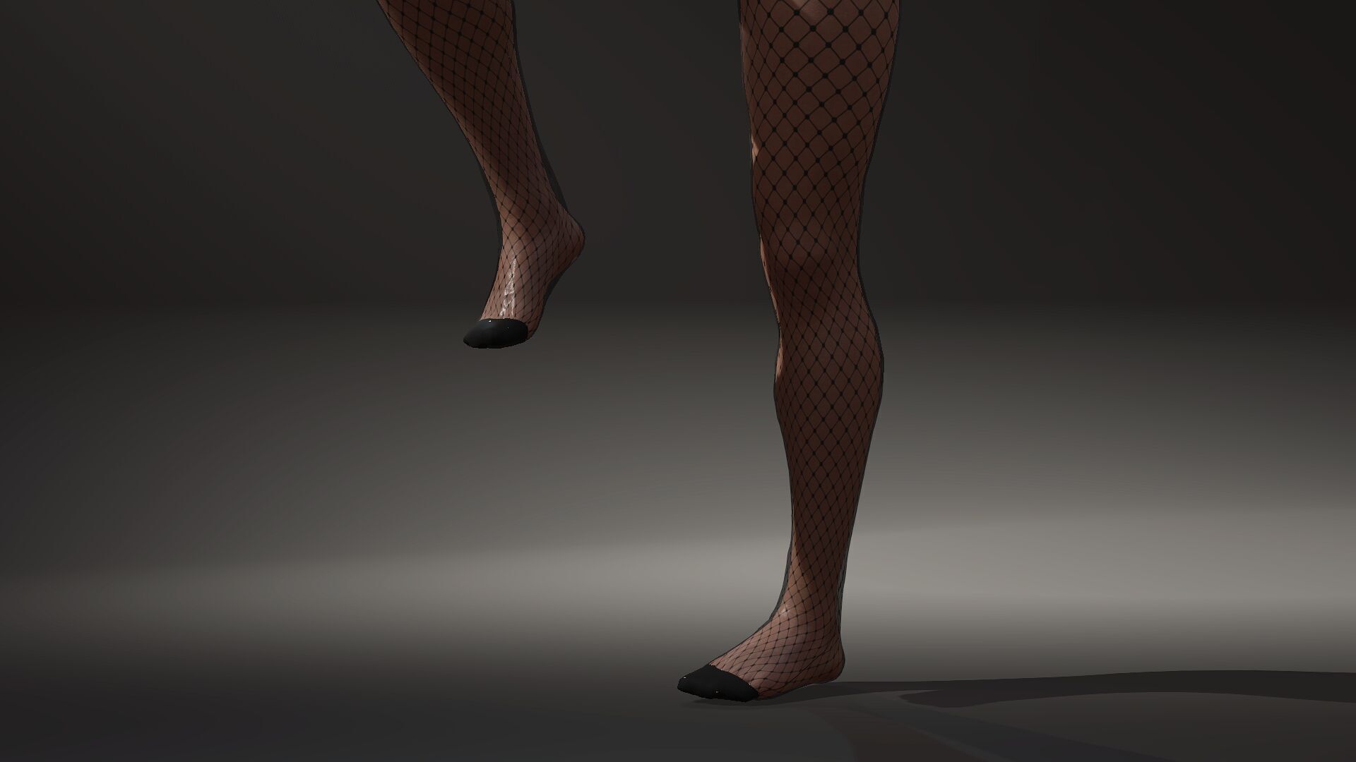 Hairy Naked Woman in Stockings  Low-poly 3D model_7
