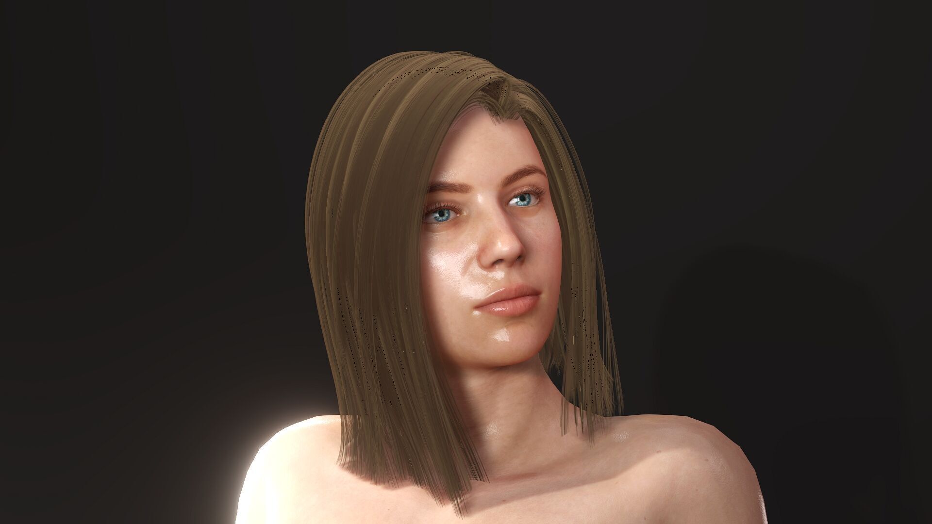 Hairy Naked Woman in Stockings  Low-poly 3D model_3