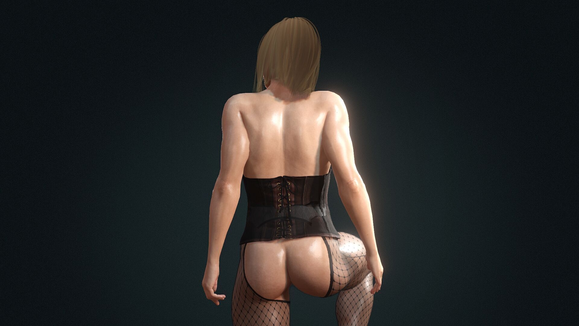 Hairy Naked Woman in Stockings  Low-poly 3D model_8