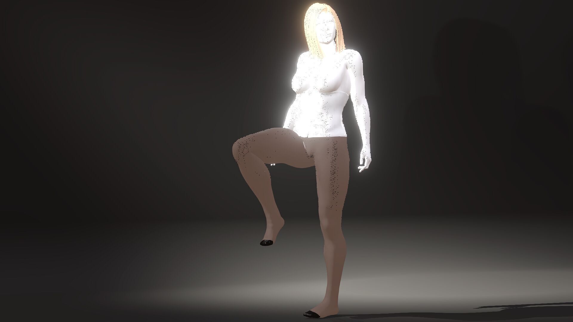 Hairy Naked Woman in Stockings  Low-poly 3D model_12
