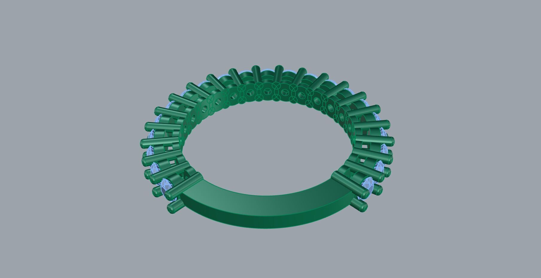 Ring with stones and pipes 3D print model_8