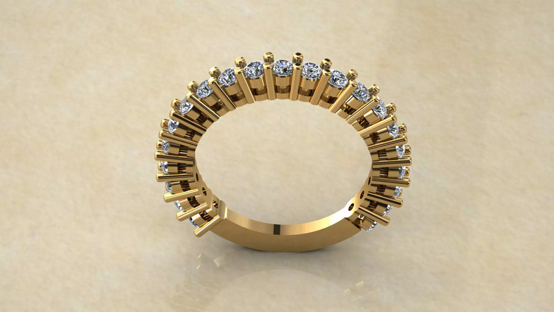 Ring with stones and pipes 3D print model_0