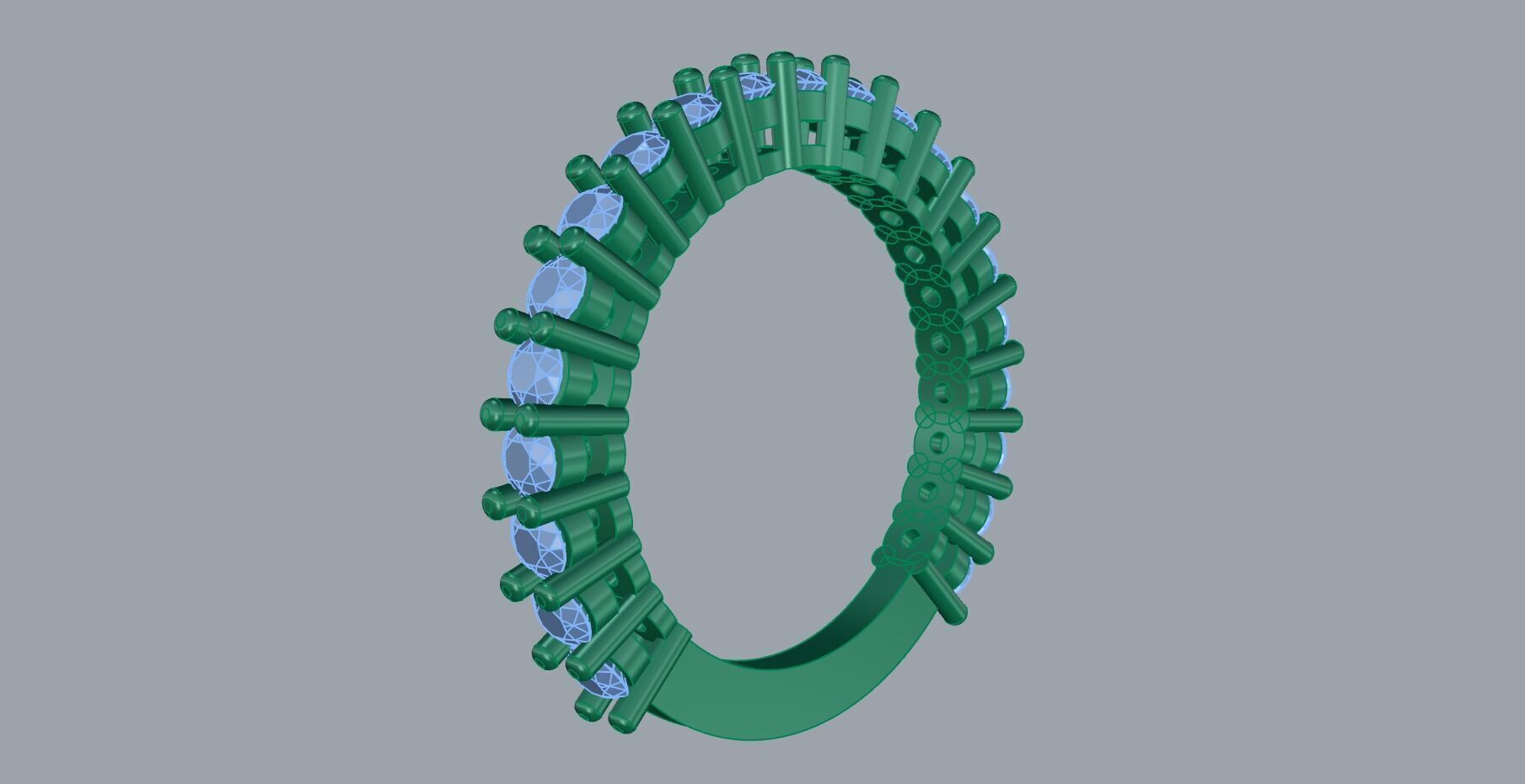 Ring with stones and pipes 3D print model_7