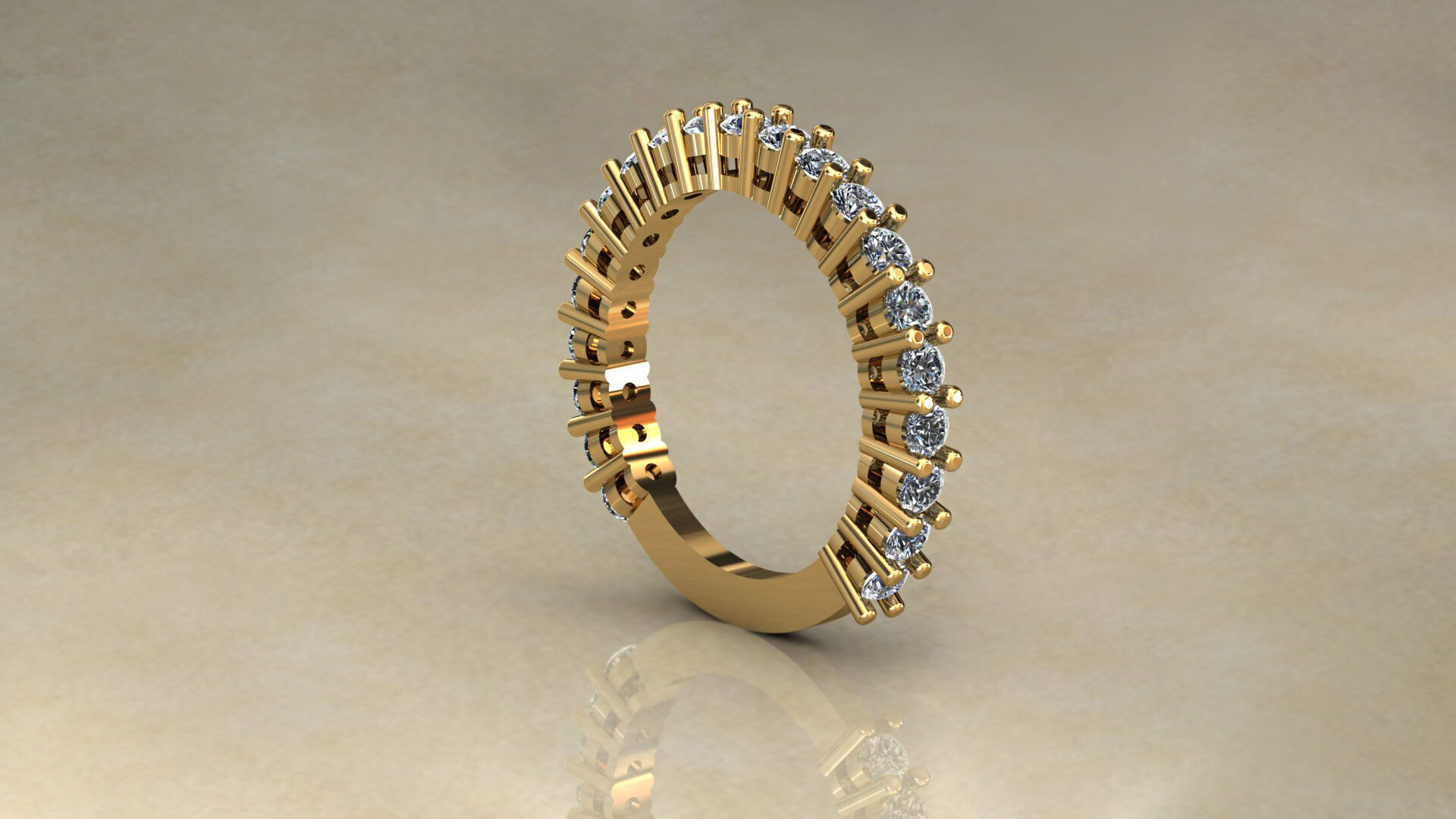Ring with stones and pipes 3D print model_1