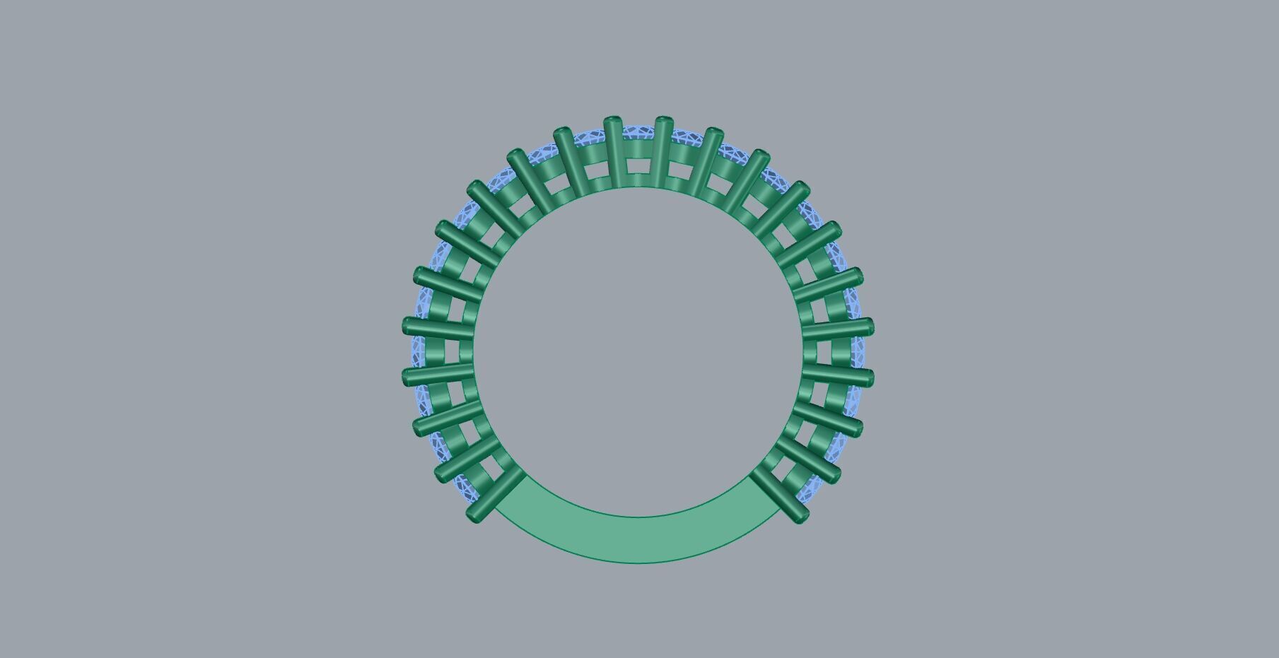 Ring with stones and pipes 3D print model_4