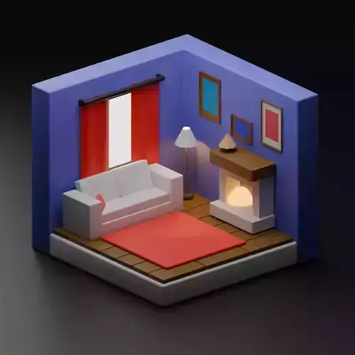  Cozy Isometric Living Room