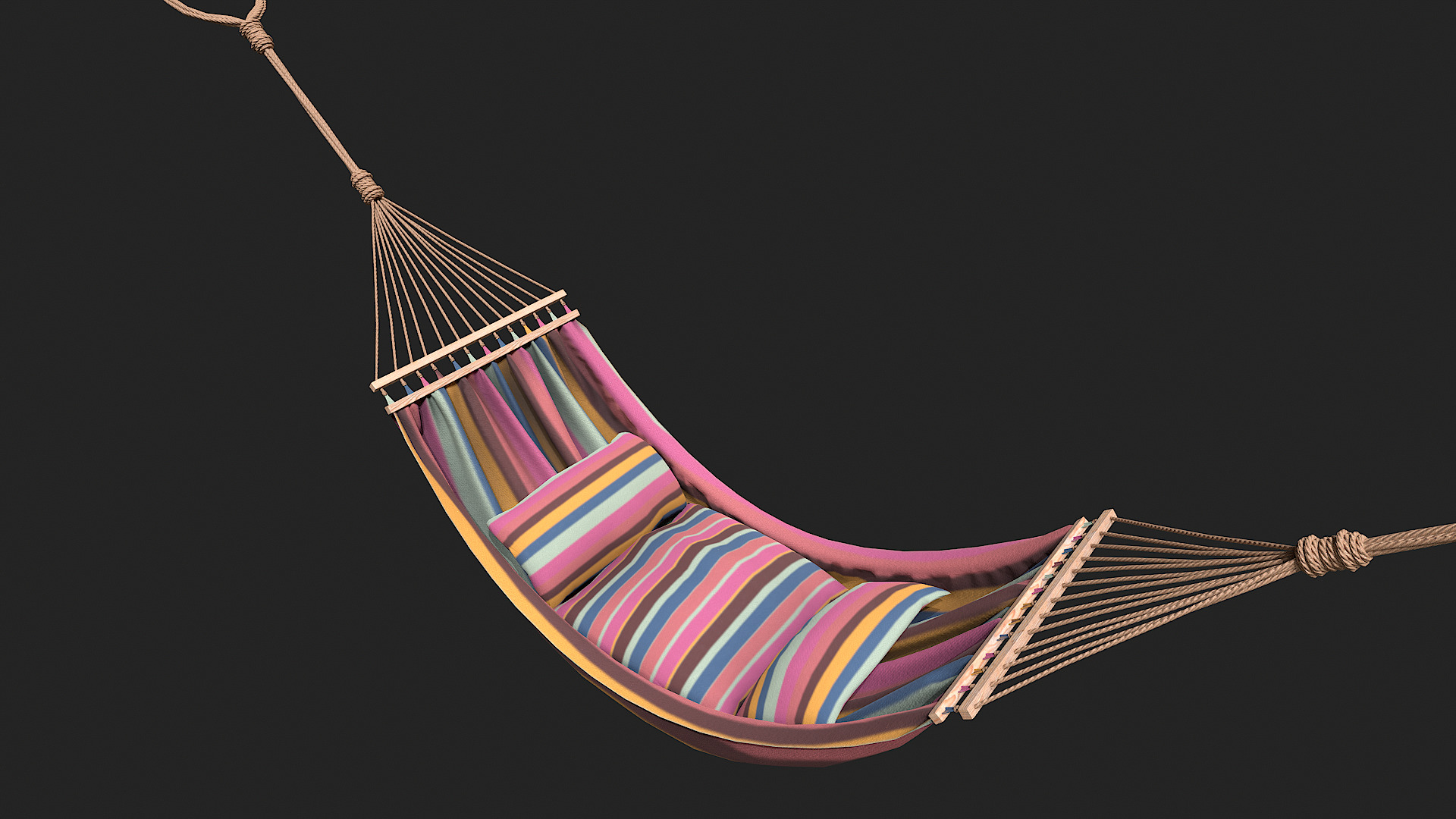 Hammock Low Poly 3 PBR texture versions Low-poly 3D model_3