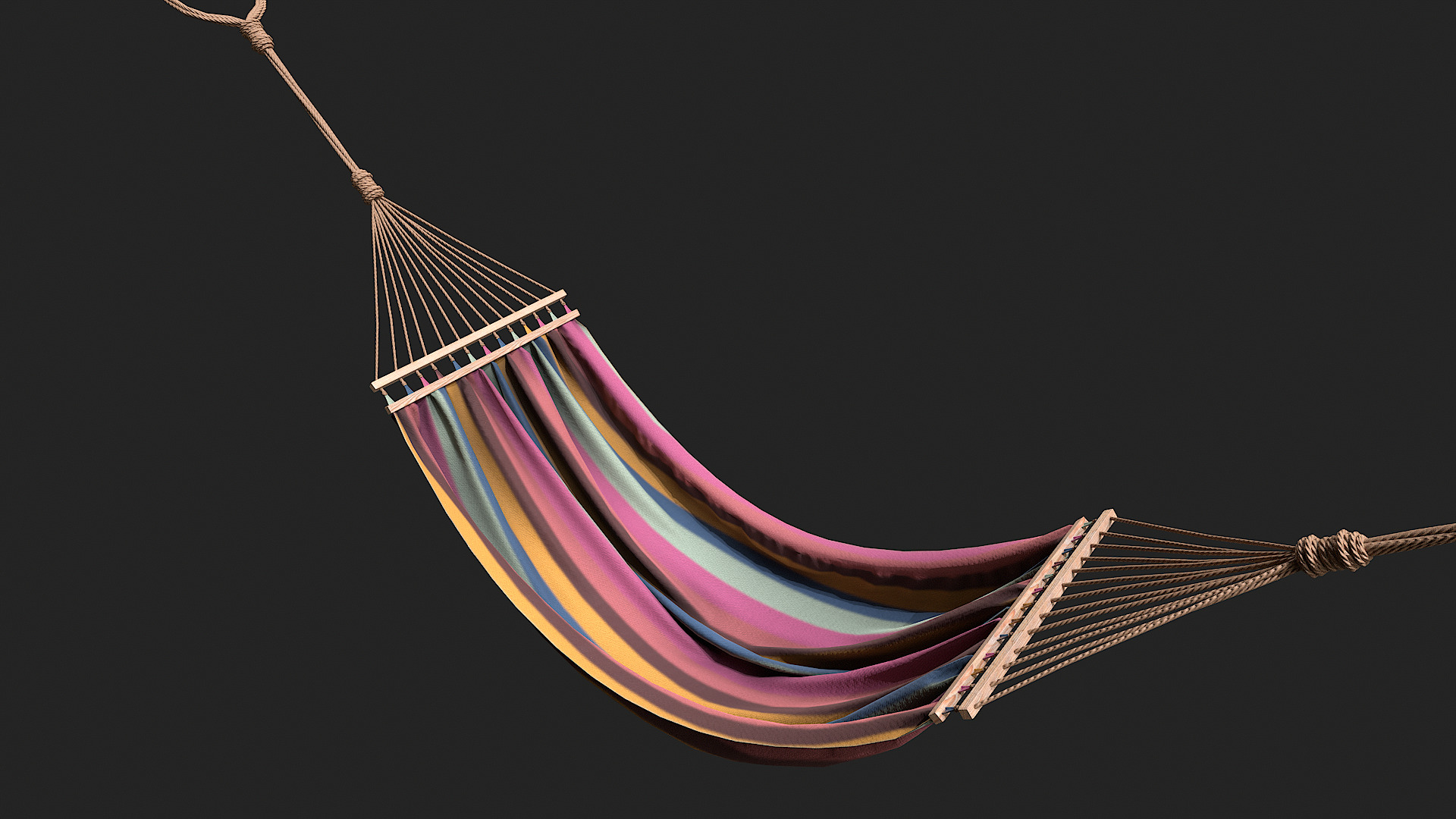 Hammock Low Poly 3 PBR texture versions Low-poly 3D model_4