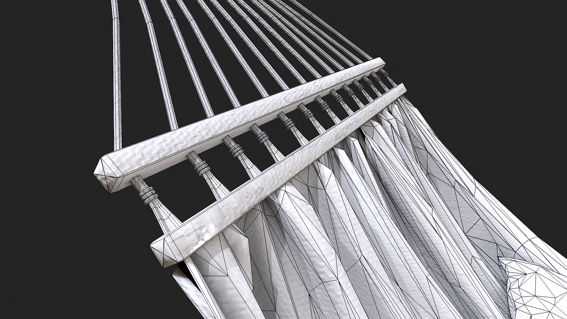 Hammock Low Poly 3 PBR texture versions Low-poly 3D model_10