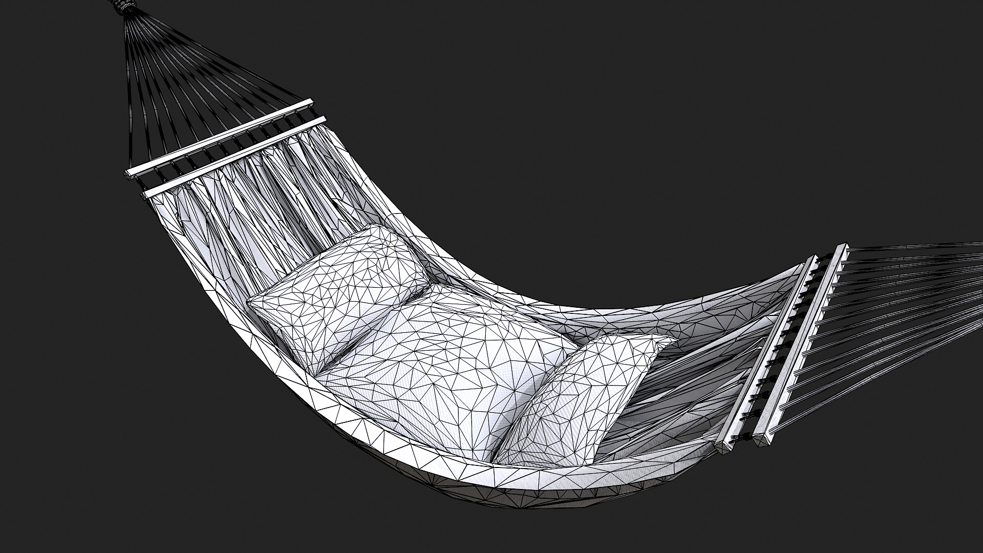 Hammock Low Poly 3 PBR texture versions Low-poly 3D model_9