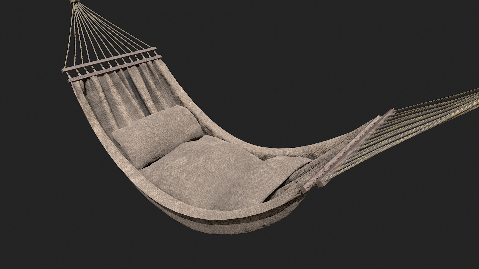 Hammock Low Poly 3 PBR texture versions Low-poly 3D model_1
