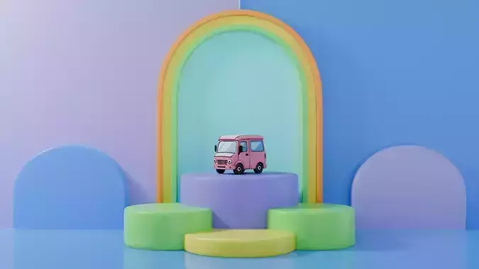 Pink truck 3D