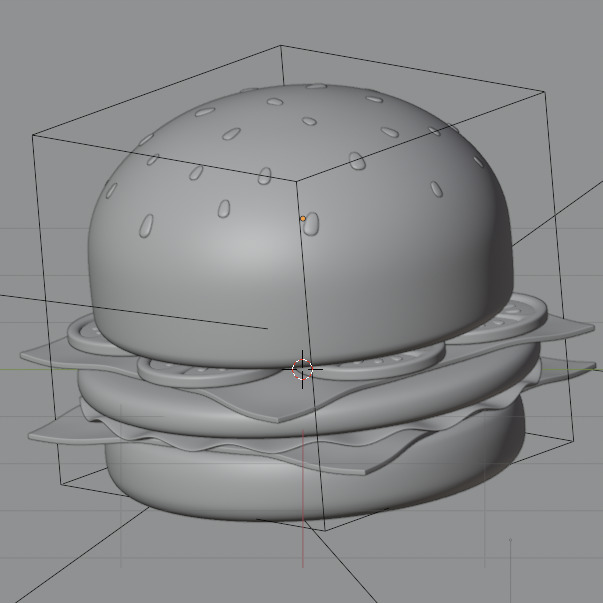 Burger Illustration 3D AR VR Lowpoly game ready model 3D model 3D model_10