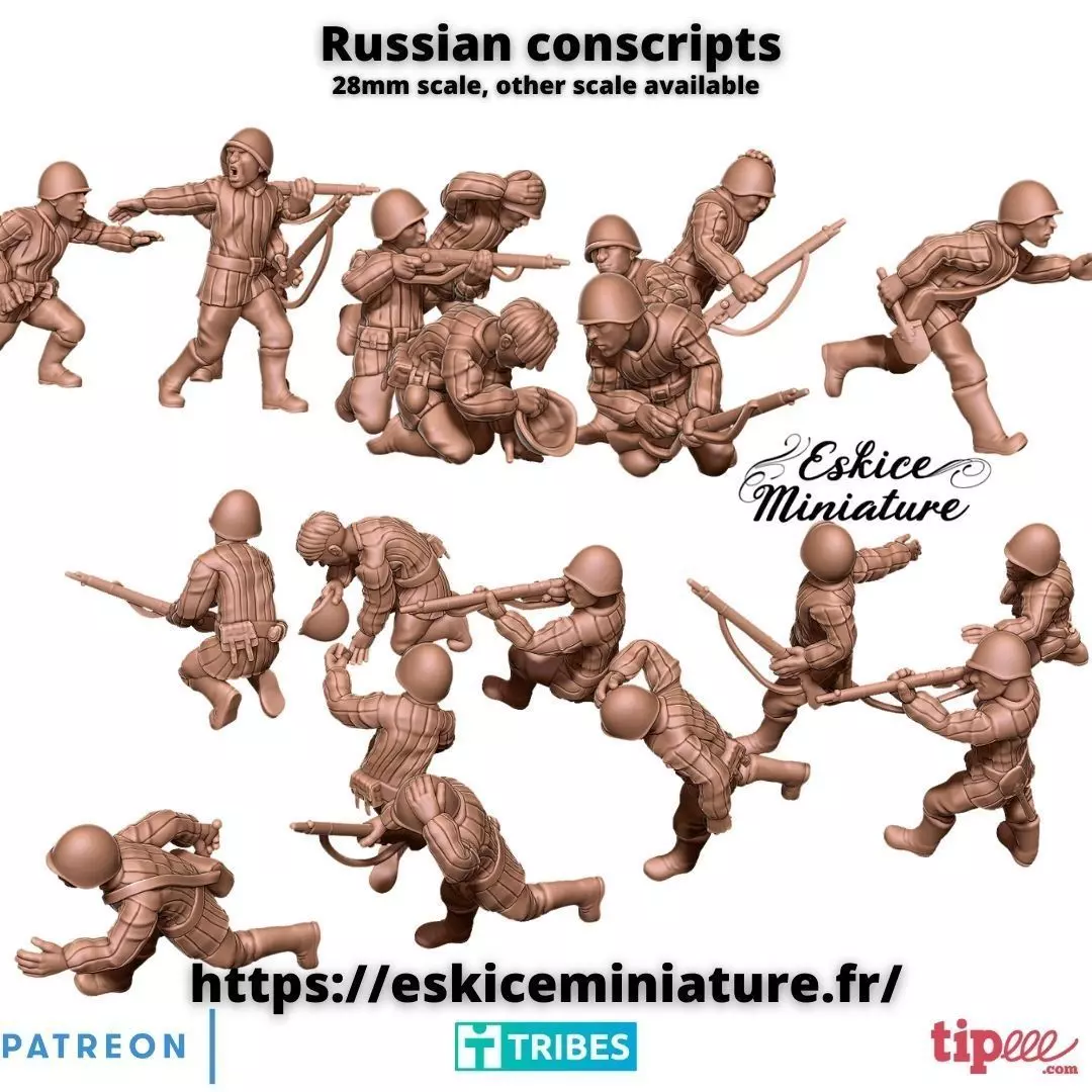 Russian Conscripts - 28mm 3D print model