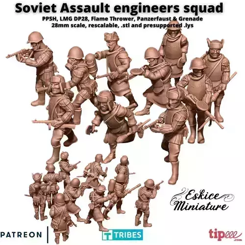Soviet Assault engineers squad - 28mm