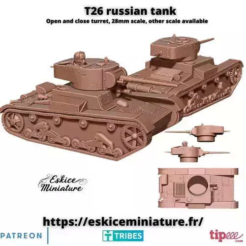 T26 russian tank - 28mm