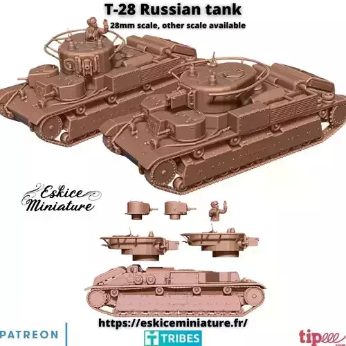 T-28 russian tank - 28mm