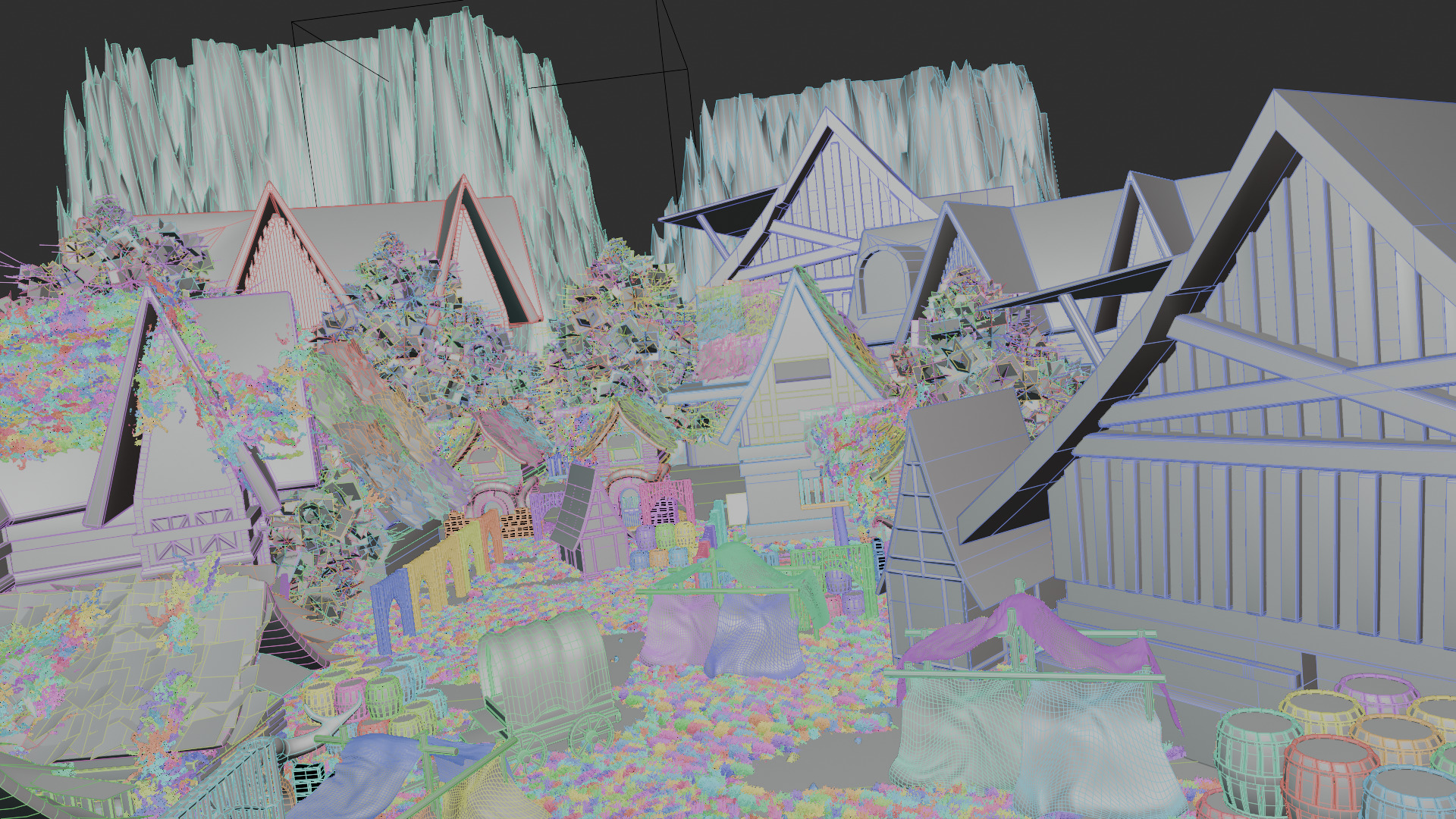 3D Mini High-Quality Fantasy Village made i  blender 3D model_2