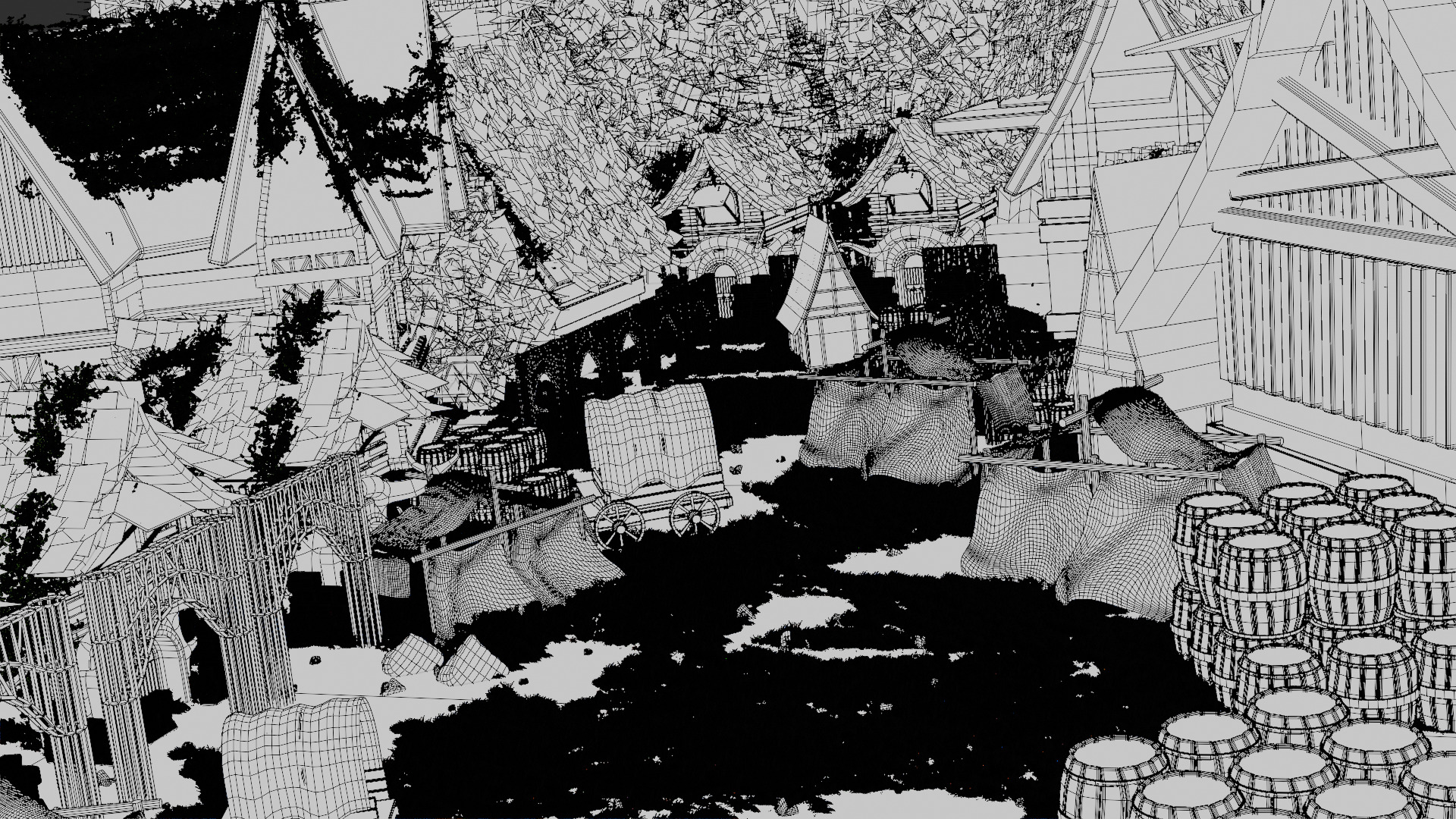 3D Mini High-Quality Fantasy Village made i  blender 3D model_5