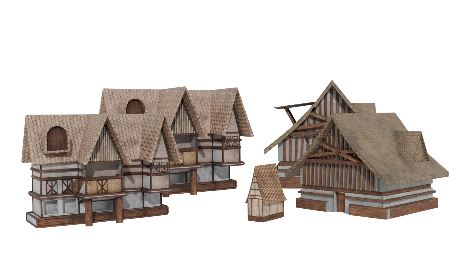 3D Mini High-Quality Fantasy Village made i  blender 3D model_26