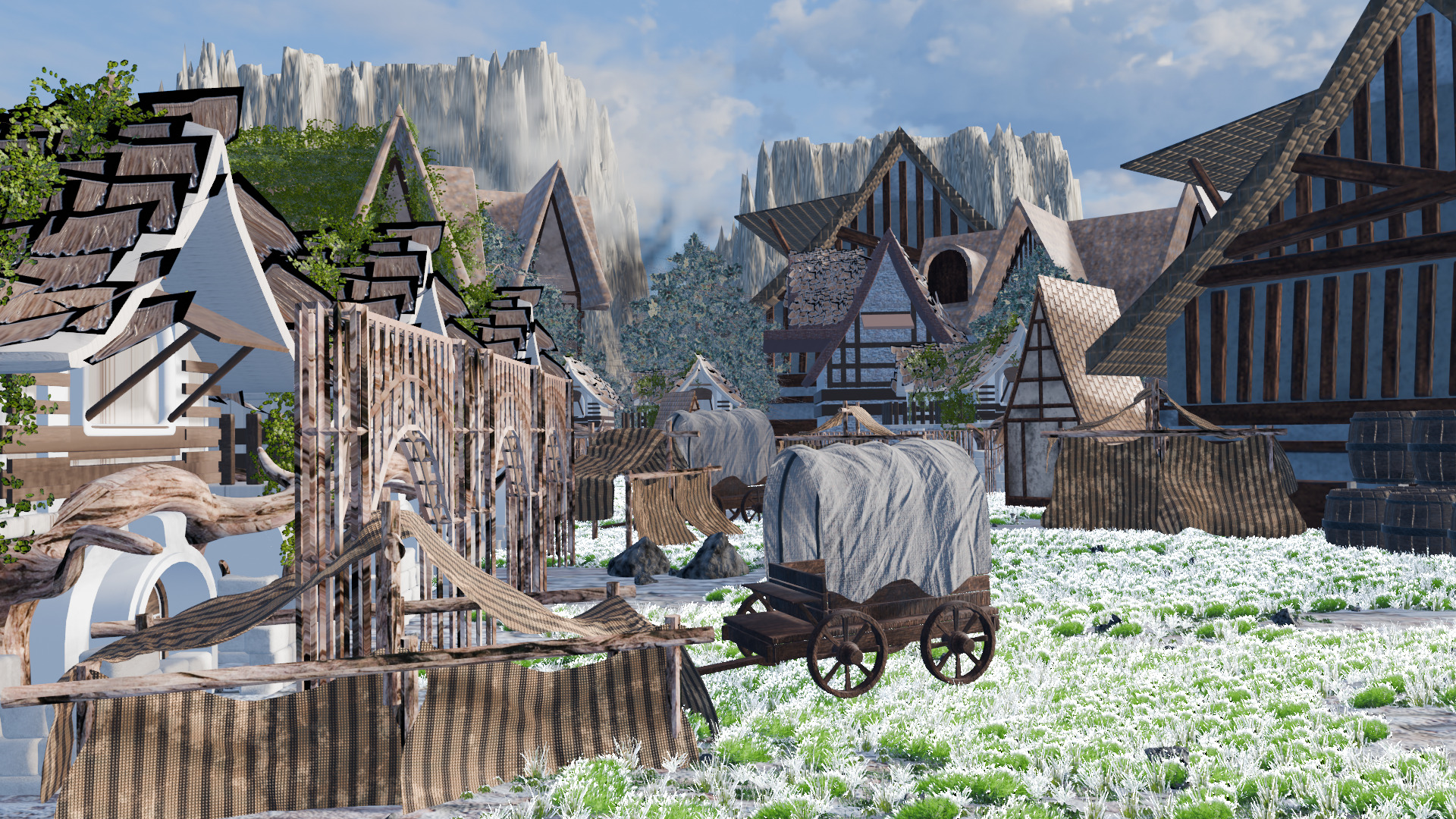 3D Mini High-Quality Fantasy Village made i  blender 3D model_4
