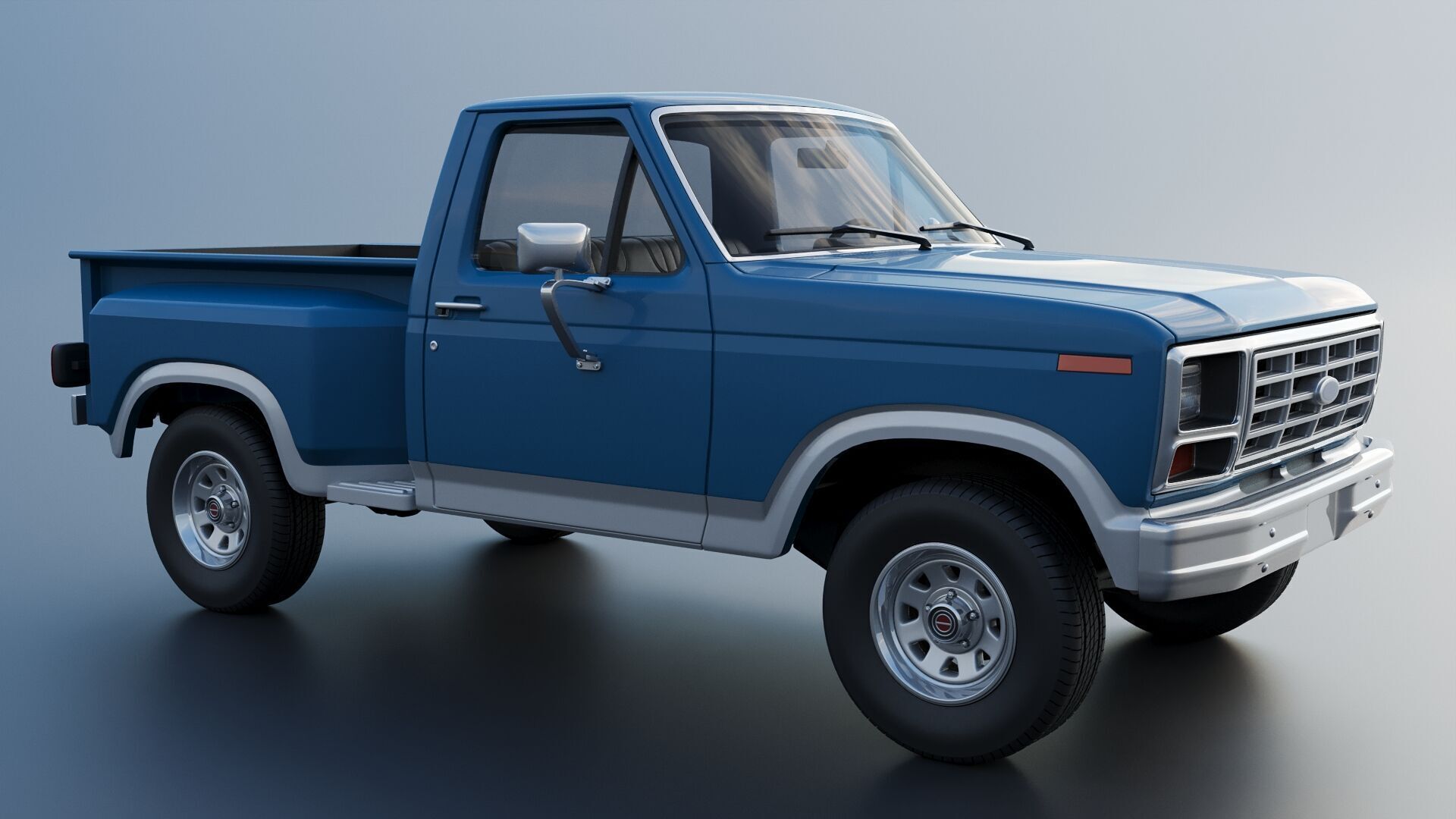 Pickup Truck F-150 Flareside 1983 3D print model_9