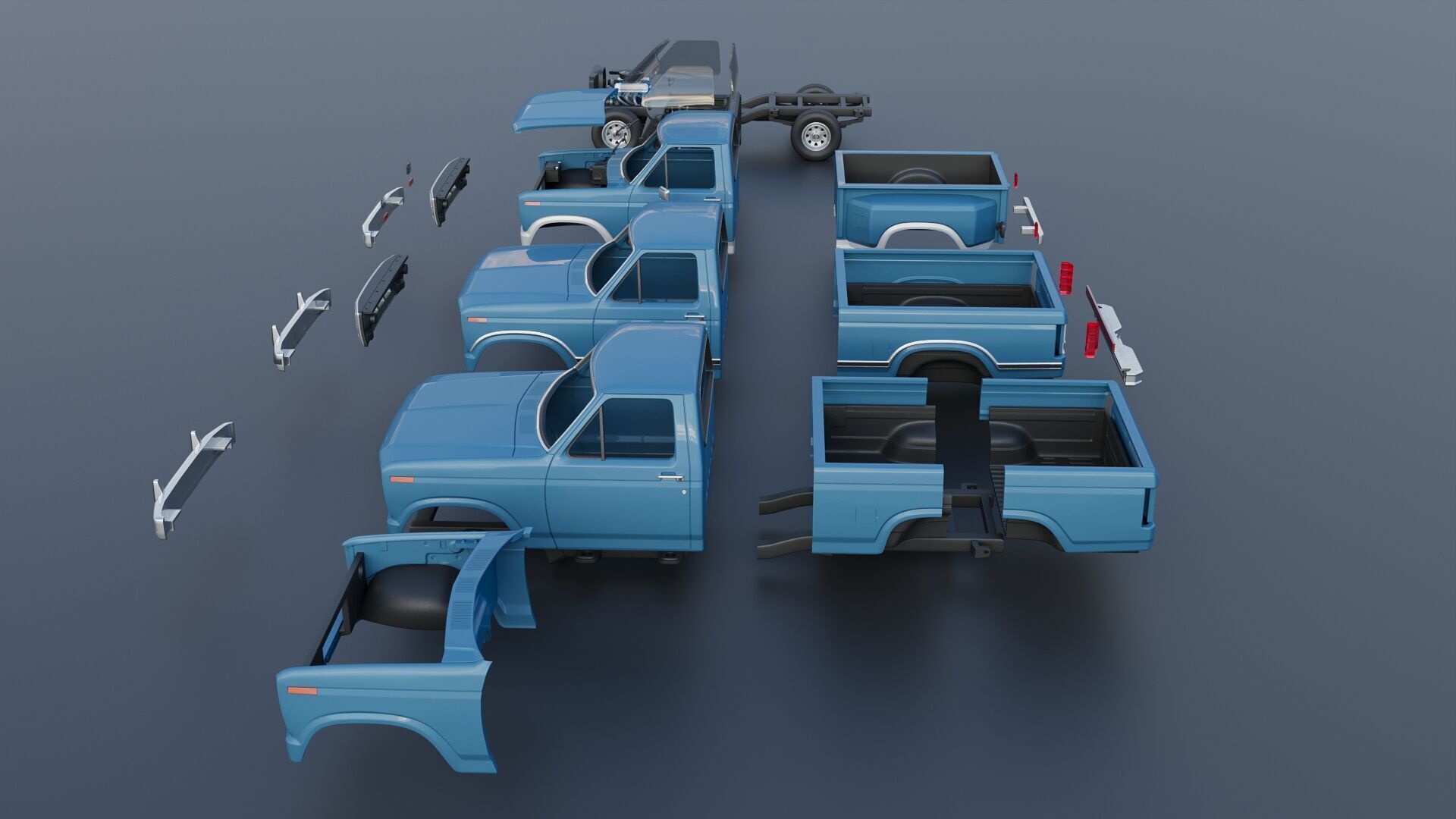 Pickup Truck F-150 Flareside 1983 3D print model_22