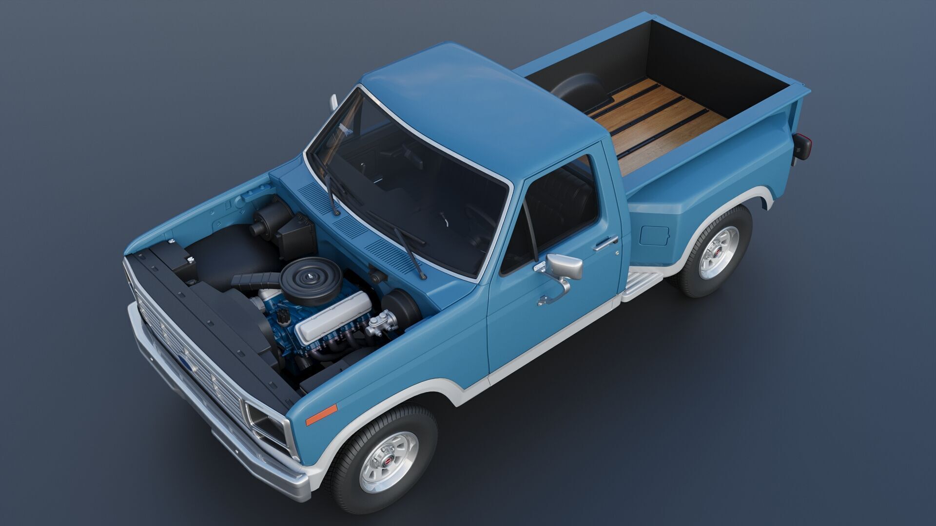 Pickup Truck F-150 Flareside 1983 3D print model_14