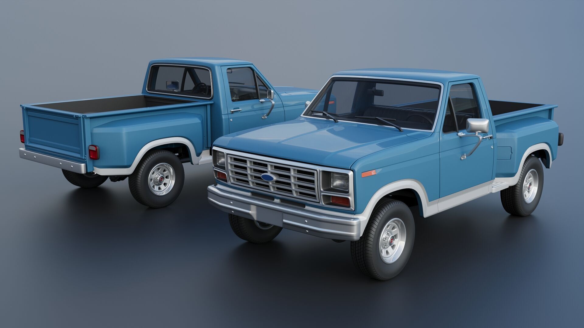Pickup Truck F-150 Flareside 1983 3D print model_1