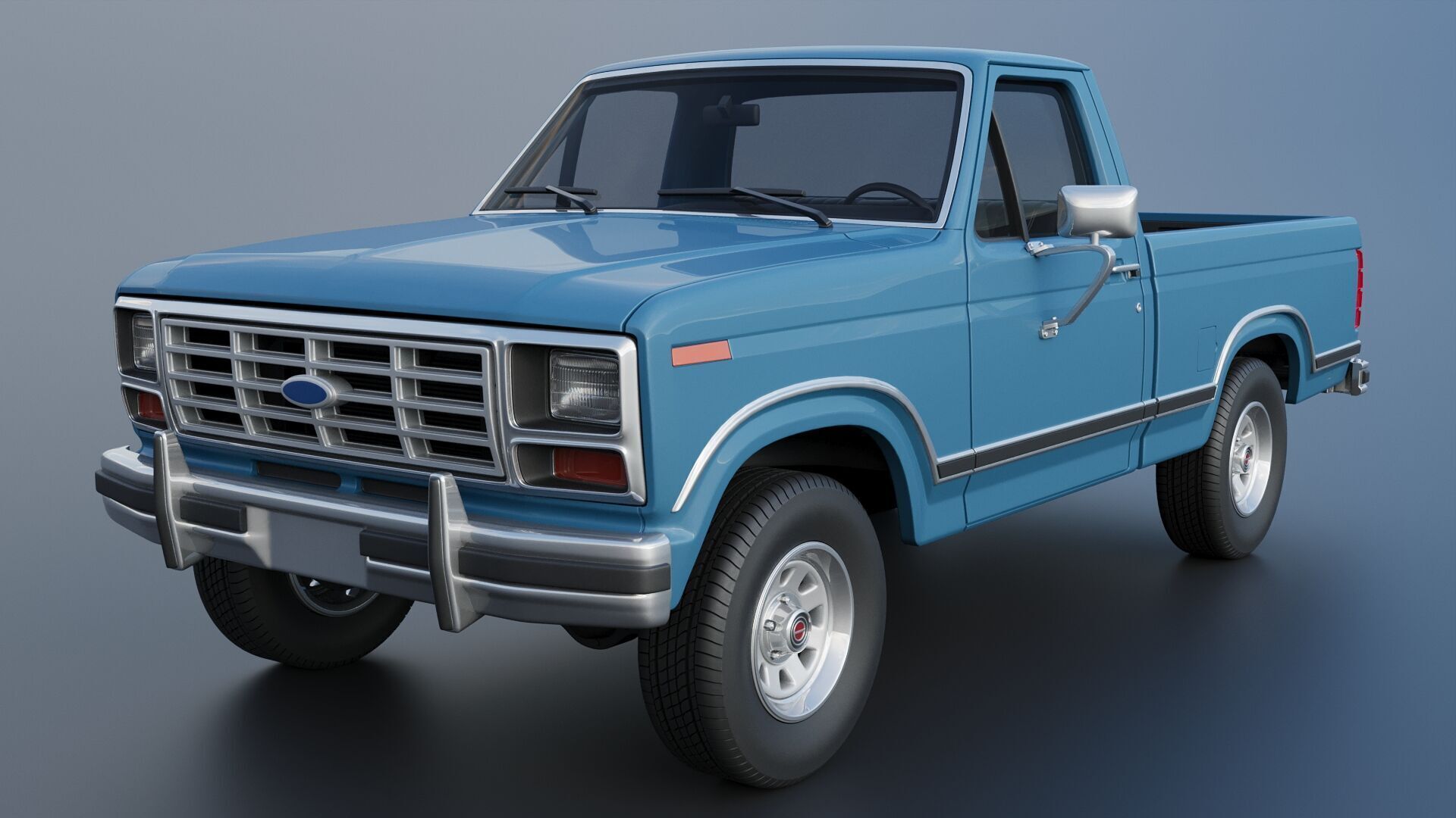 Pickup Truck F-150 Flareside 1983 3D print model_16