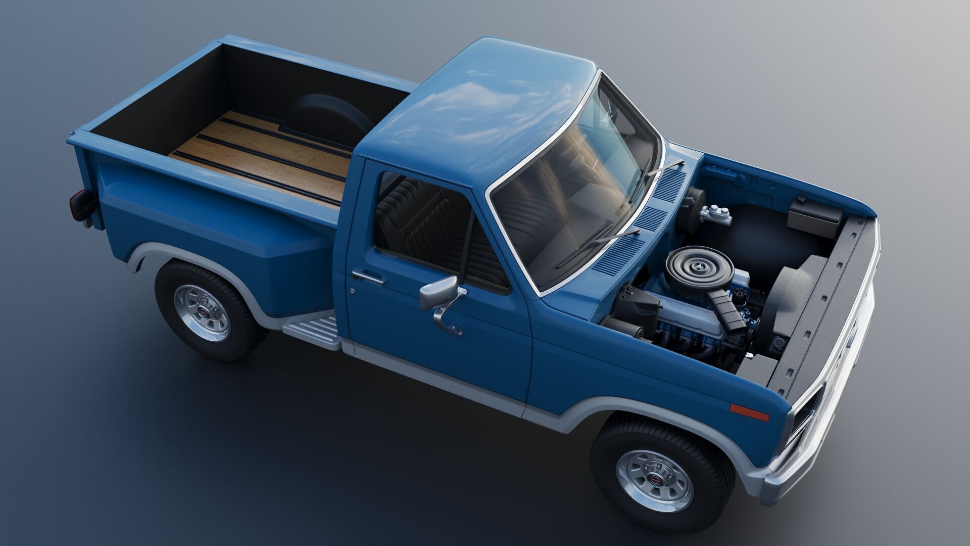 Pickup Truck F-150 Flareside 1983 3D print model_15