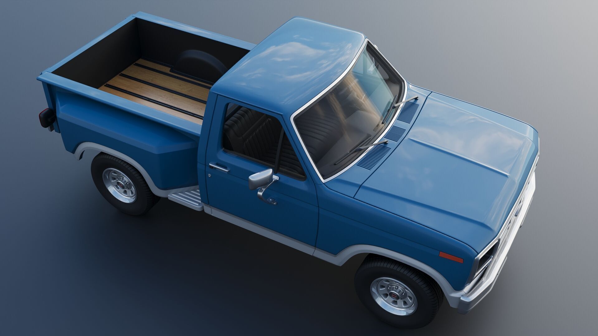 Pickup Truck F-150 Flareside 1983 3D print model_11