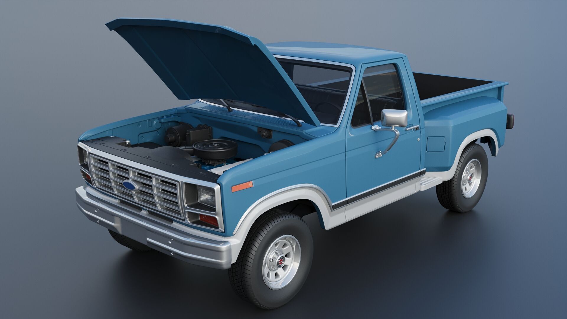 Pickup Truck F-150 Flareside 1983 3D print model_13