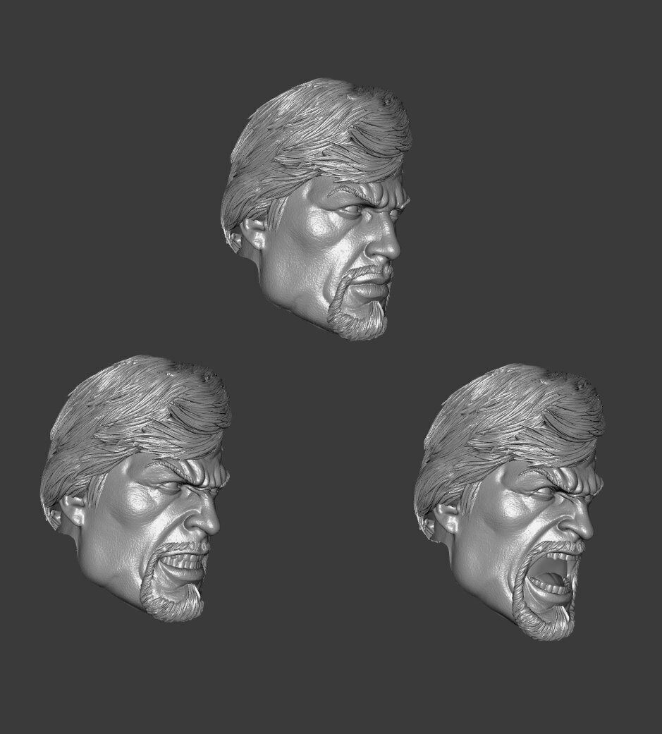 DC OLIVER QUEEN GREEN ARROW EXPRESSIONS 3-PACK HEADSCULPT 3D print model_1