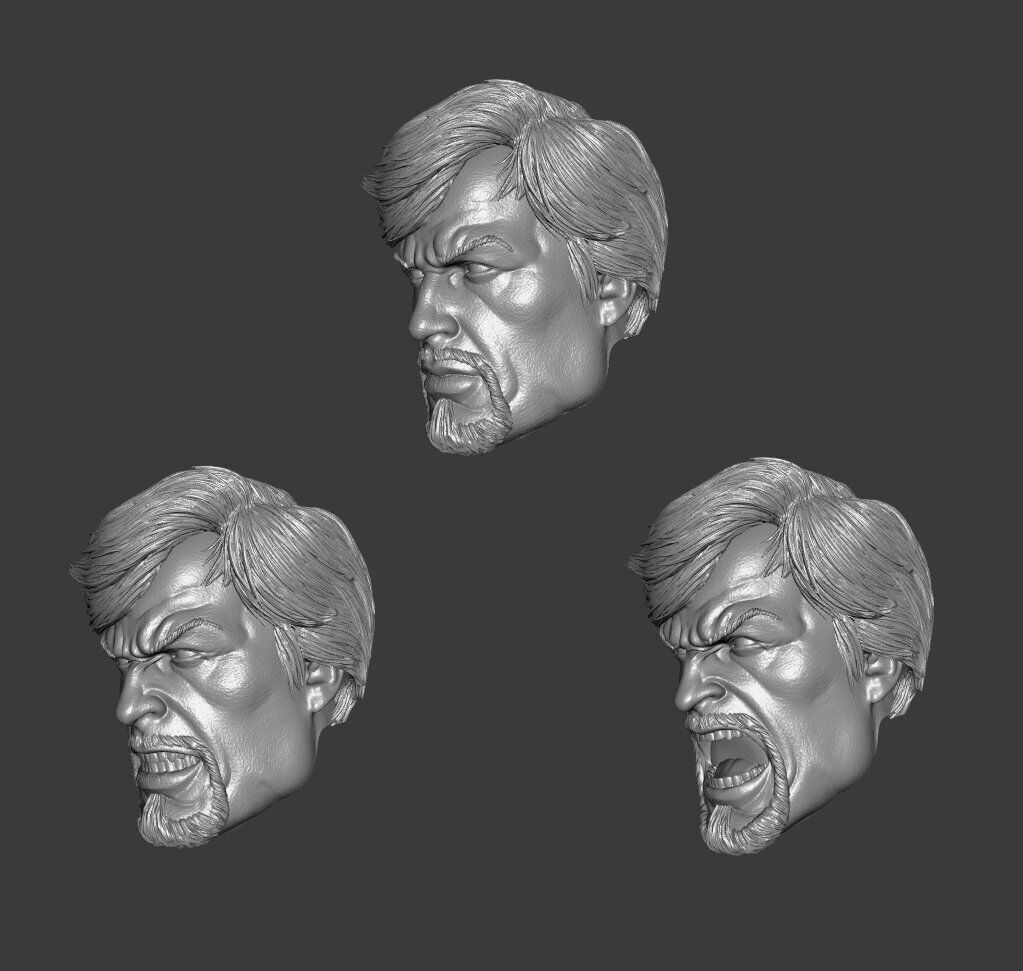 DC OLIVER QUEEN GREEN ARROW EXPRESSIONS 3-PACK HEADSCULPT 3D print model_2