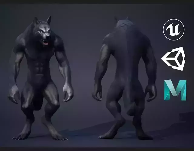 Werewolf Low-poly 3D model