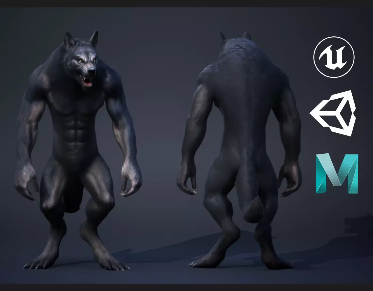 Werewolf Low-poly 3D model_0