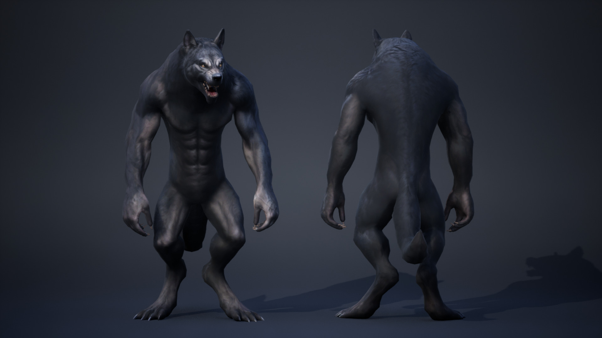 Werewolf Low-poly 3D model_2
